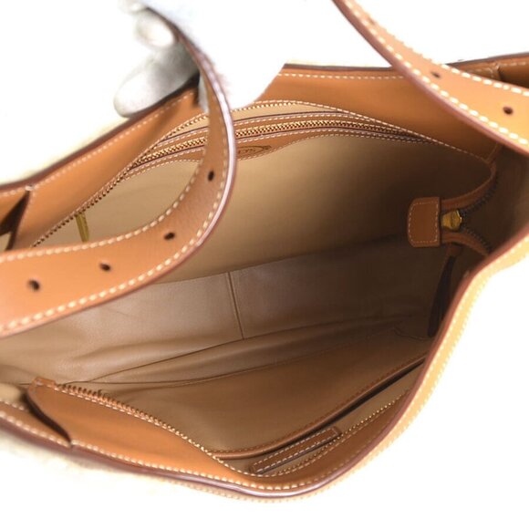 Auth TOD’S Shoulder Bag Beige/Brown Bore/Leather - Picture 5 of 15